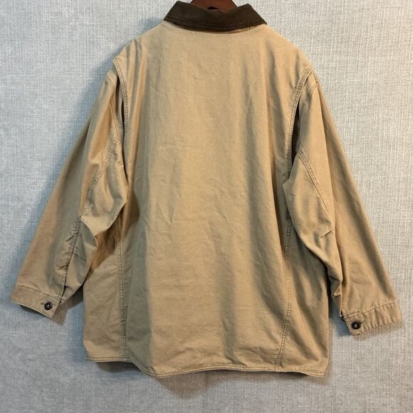 Orvis Jacket Mens XXL Brown Chore Barn Coat Canvas Quilt Lined Corduroy Collar - Picture 16 of 16